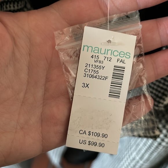 Womens Plus Size Maurice’s PeaCoat, 3X, Houndstooth - Picture 5 of 10